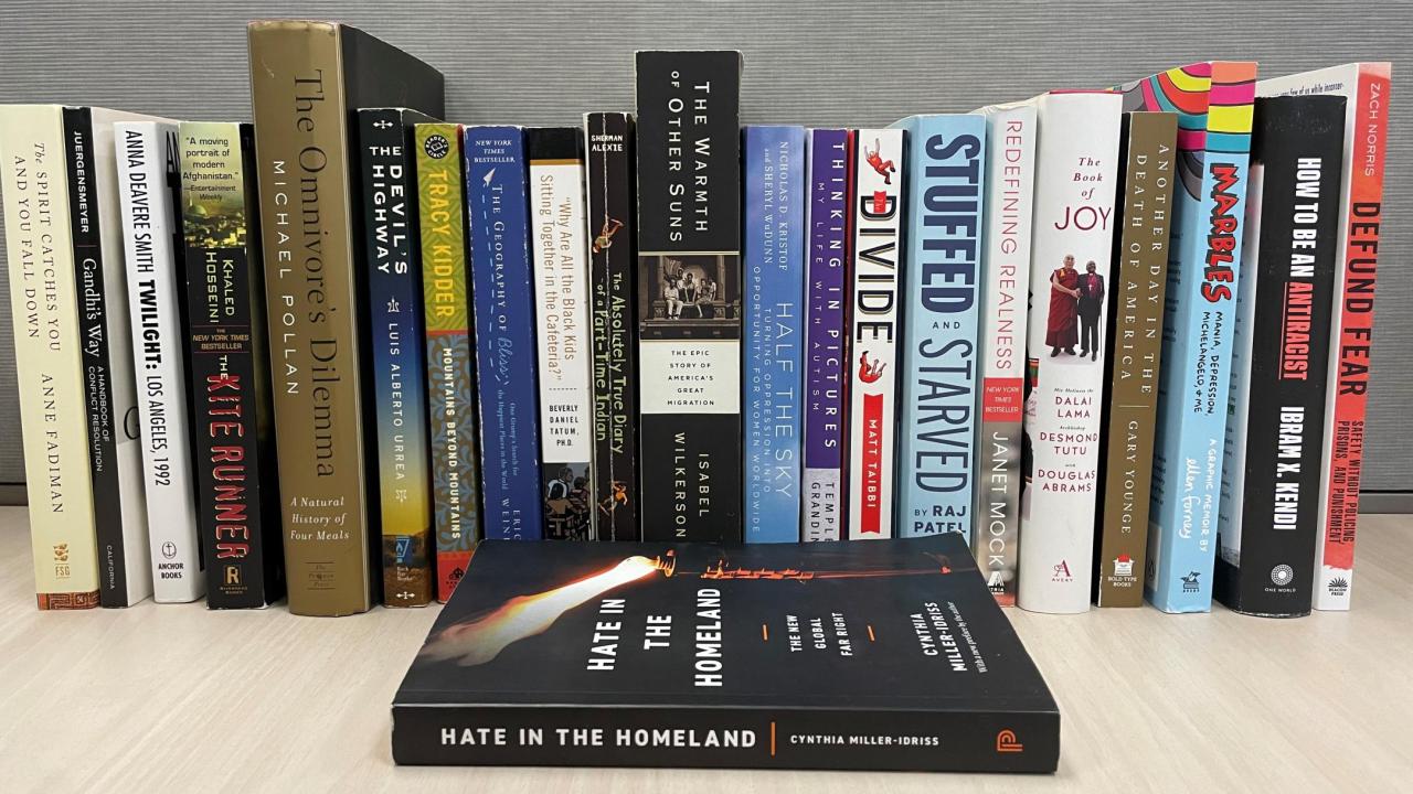 Spines of Book Project selections from 2002 to 2023