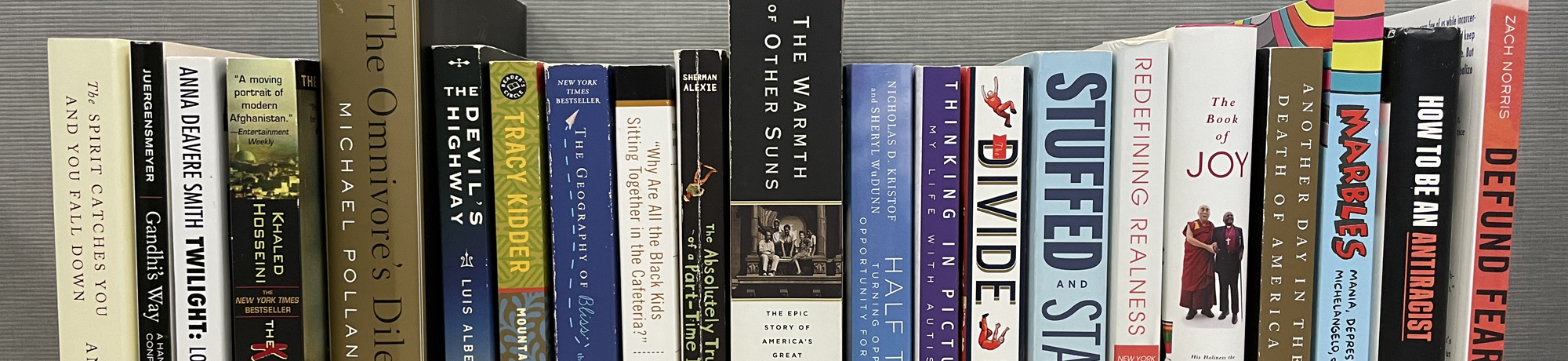 Spines of Book Project selections from 2002 to 2022